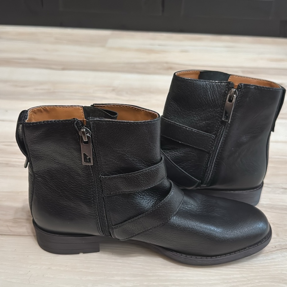 Franco Sarto Mirani Black Leather Moto Ankle Boots Women’s 7.5 - Picture 4 of 9